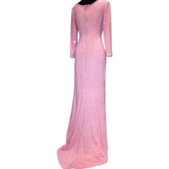 Wow Couture Luxurious Designer Swarovski Crystals Beaded Evening Prom Gown Dress - Picture 15 of 16